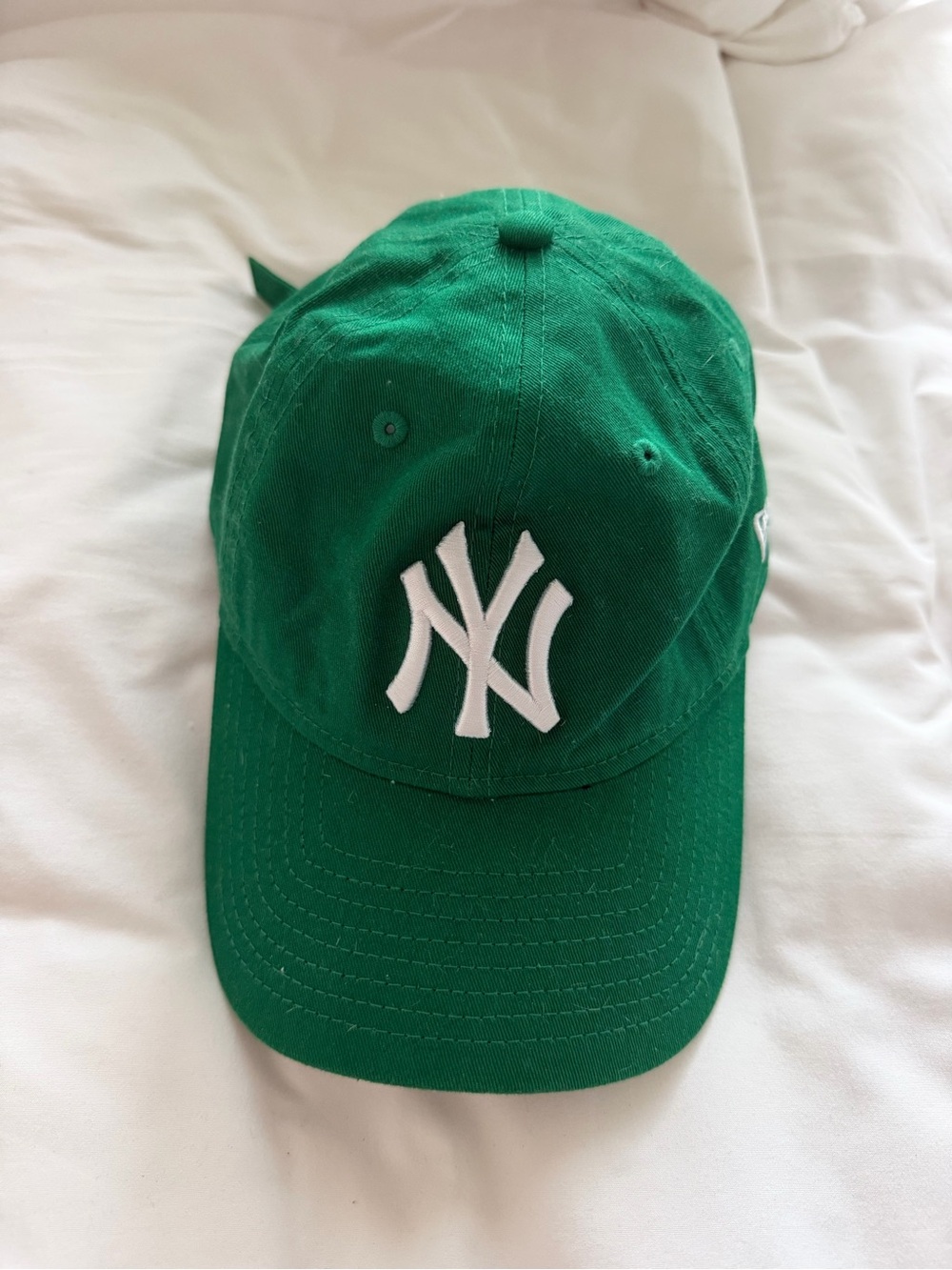 Anthropologie Green Baseball Cap with White NY Logo